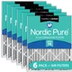 Nordic Pure 20x20x4 (3 5/8) Pleated Air Filters MERV 14 Plus Carbon 6 Pack